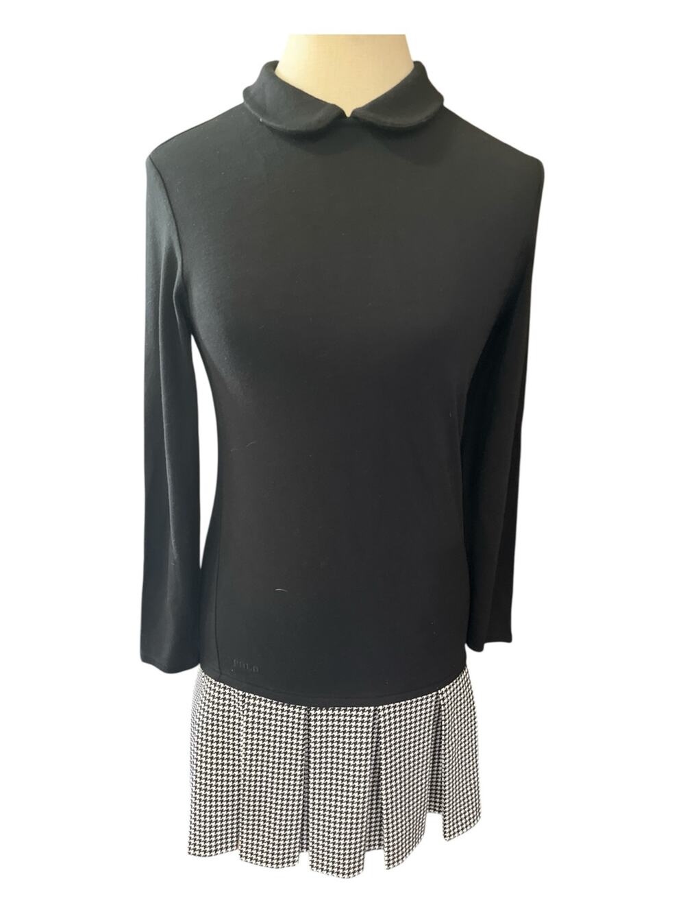 Polo Ralph Lauren Dress-Girls-L)12-14)-Houndstooth/Pleated
Skirt-Zip back-EUC-38